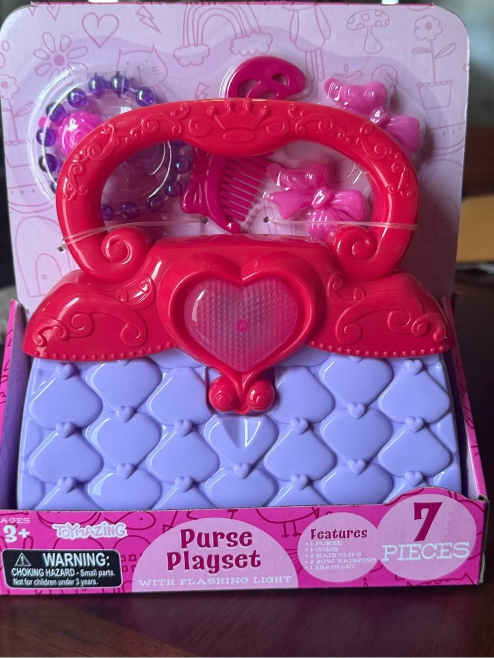 Kids Purse Playset with Flashing Light - Pink & Lavender